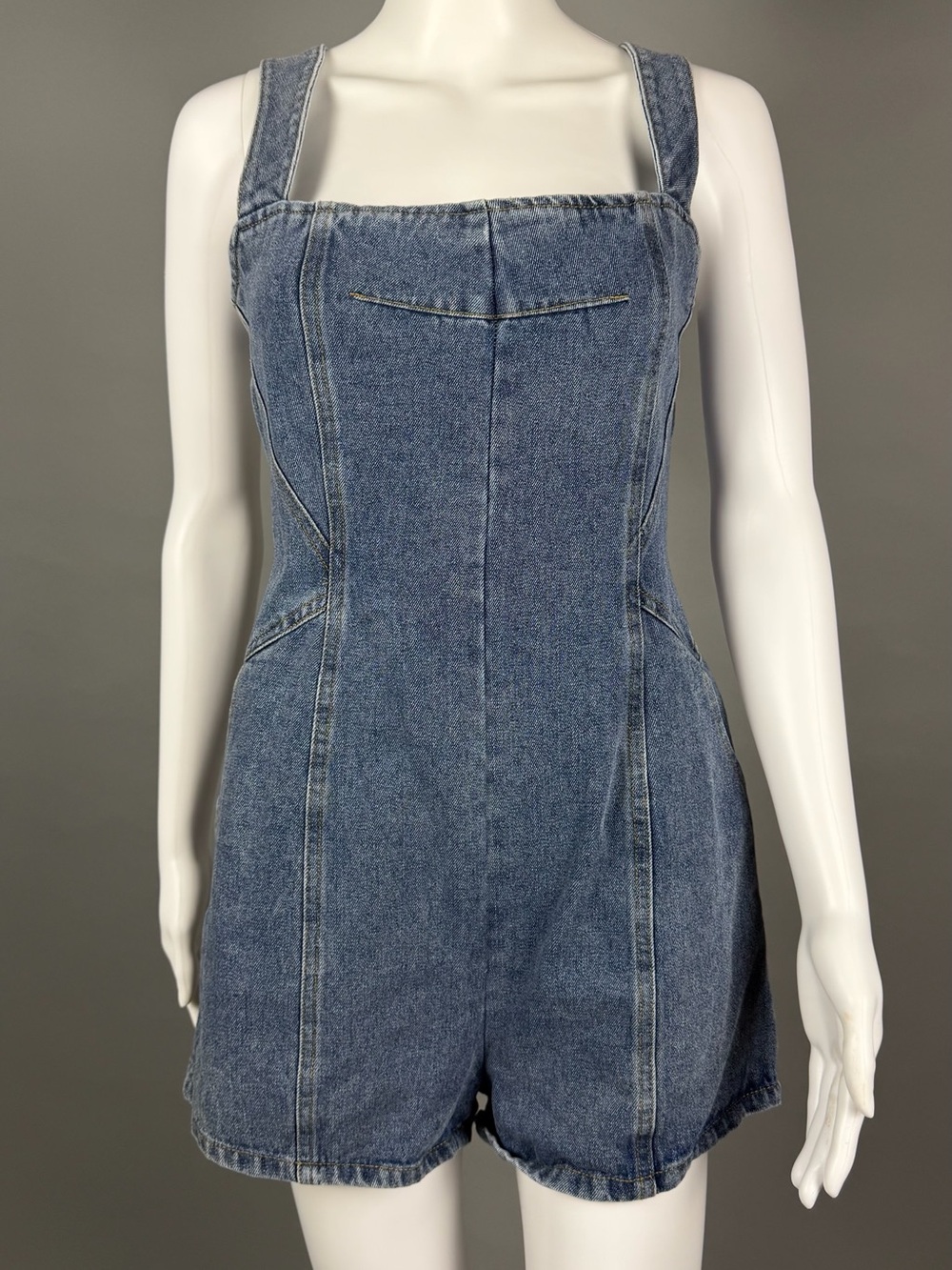 Lulu's Classic Blue Denim Short Overalls